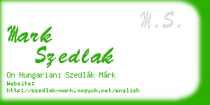 mark szedlak business card